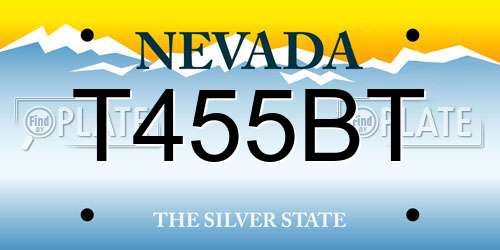 T455BT Nevada License Plate