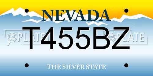 T455BZ Nevada License Plate