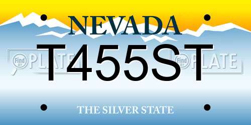 T455ST Nevada License Plate