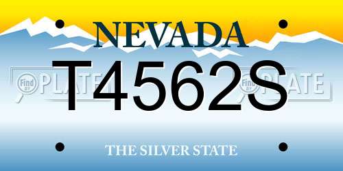 T4562S Nevada License Plate