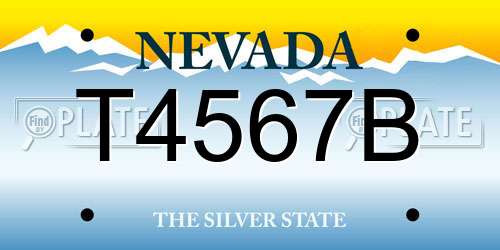 T4567B Nevada License Plate