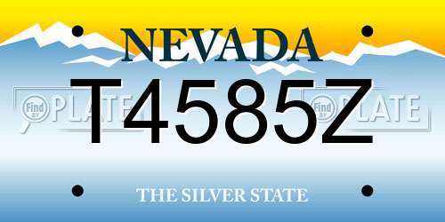 T4585Z Nevada License Plate