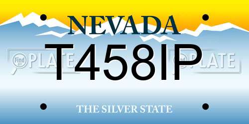 T458IP Nevada License Plate