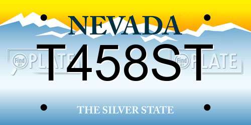 T458ST Nevada License Plate