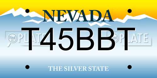 T45BBT Nevada License Plate