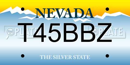 T45BBZ Nevada License Plate