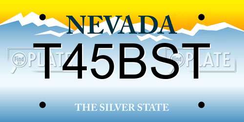 T45BST Nevada License Plate