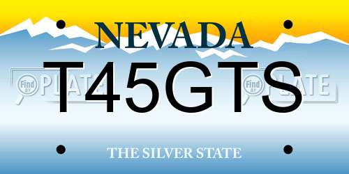 T45GTS Nevada License Plate