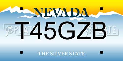 T45GZB Nevada License Plate