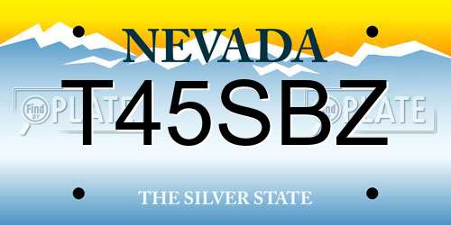 T45SBZ Nevada License Plate