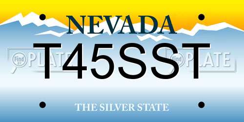 T45SST Nevada License Plate