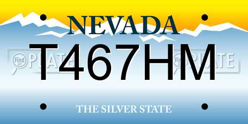 T467HM Nevada License Plate