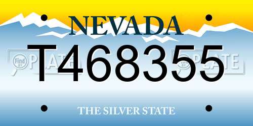 T468355 Nevada License Plate