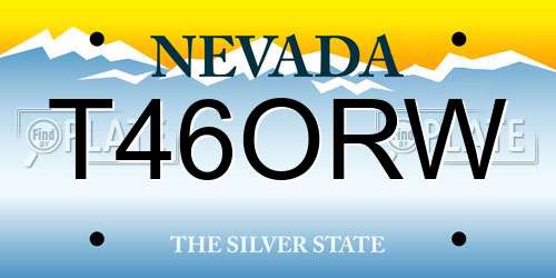 T46ORW Nevada License Plate
