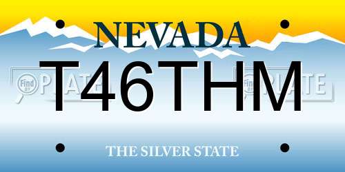 T46THM Nevada License Plate