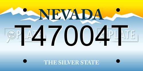 T47004T Nevada License Plate