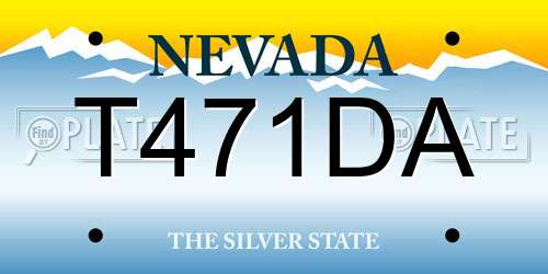 T471DA Nevada License Plate