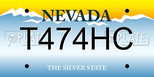 T474HC Nevada License Plate