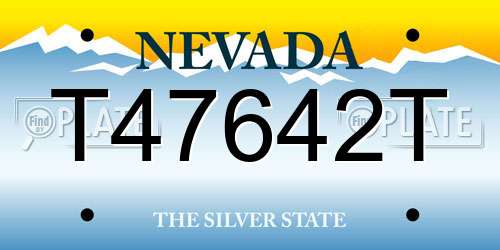T47642T Nevada License Plate