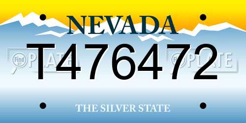 T476472 Nevada License Plate