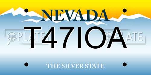 T47IOA Nevada License Plate