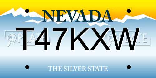 T47KXW Nevada License Plate