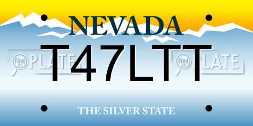 T47LTT Nevada License Plate