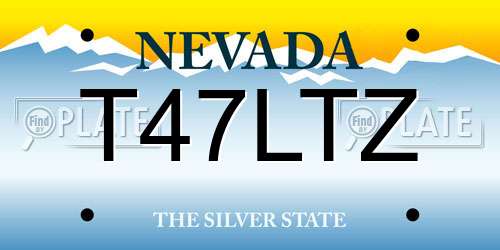 T47LTZ Nevada License Plate