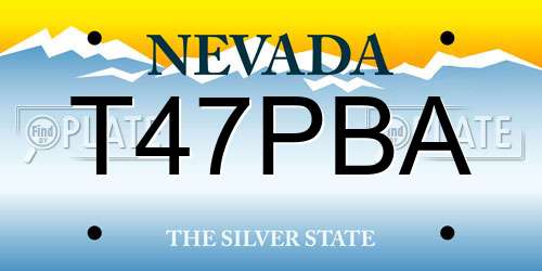 T47PBA Nevada License Plate