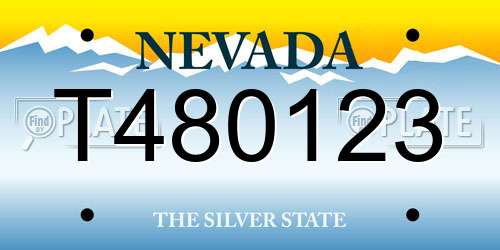 T480123 Nevada License Plate