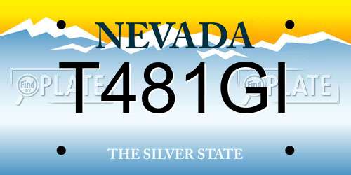 T481GI Nevada License Plate
