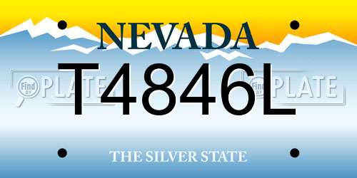 T4846L Nevada License Plate