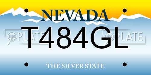 T484GL Nevada License Plate