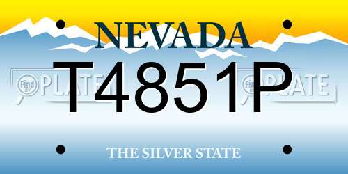 T4851P Nevada License Plate