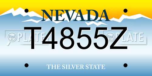 T4855Z Nevada License Plate
