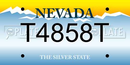 T4858T Nevada License Plate