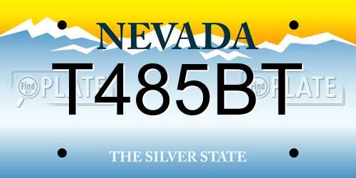 T485BT Nevada License Plate