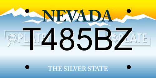 T485BZ Nevada License Plate