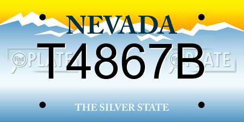 T4867B Nevada License Plate