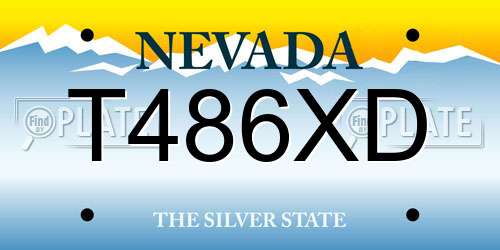T486XD Nevada License Plate