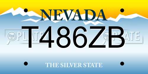 T486ZB Nevada License Plate