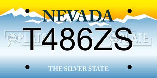 T486ZS Nevada License Plate