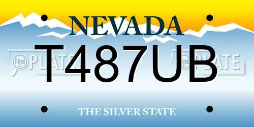 T487UB Nevada License Plate