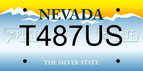 T487US Nevada License Plate
