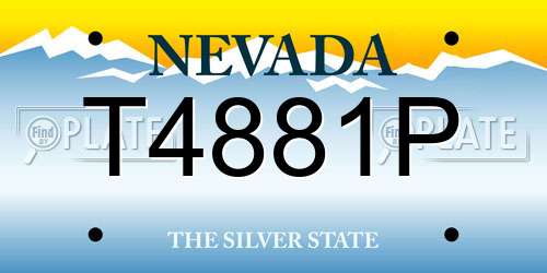 T4881P Nevada License Plate