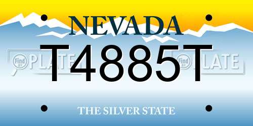 T4885T Nevada License Plate
