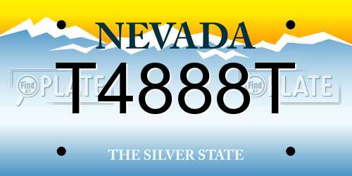 T4888T Nevada License Plate