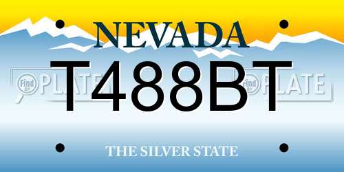 T488BT Nevada License Plate