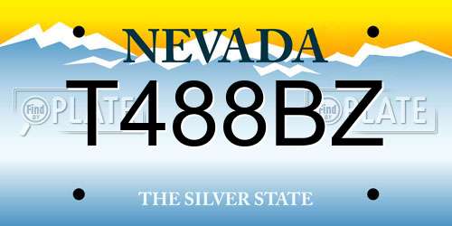 T488BZ Nevada License Plate