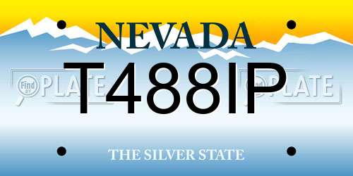 T488IP Nevada License Plate